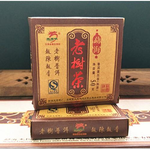 云南普洱茶 2012年龙园号 勐海 老树茶 50克盒装小熟饼 特价 熟茶